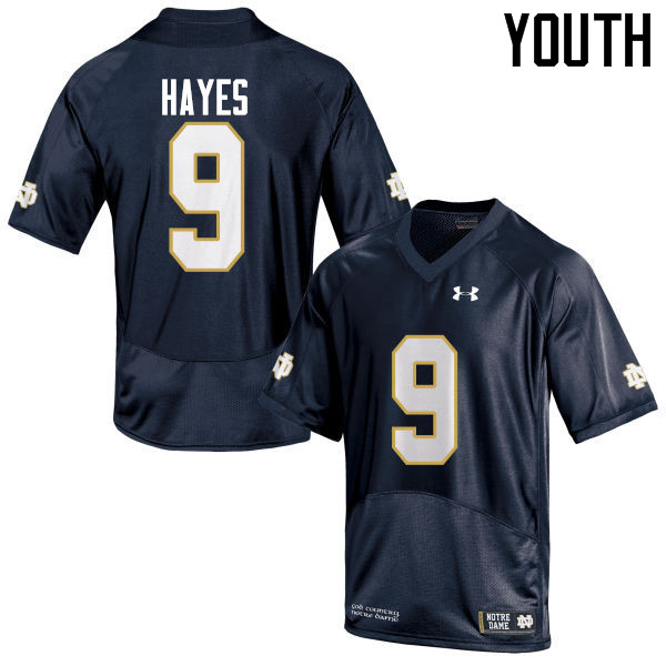Youth #9 Daelin Hayes Notre Dame Fighting Irish College Football Jerseys-Navy Blue - Click Image to Close